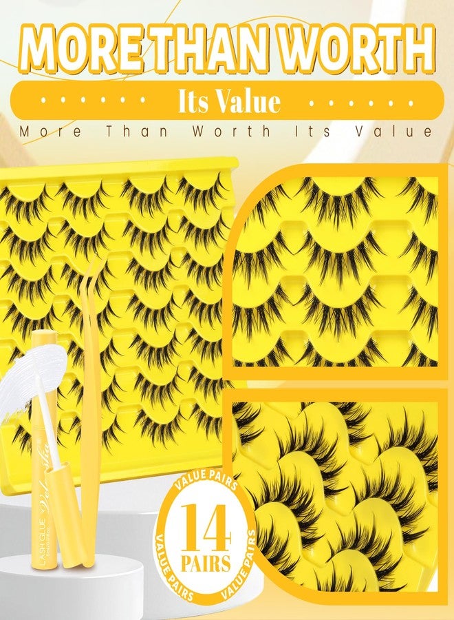 Veleasha Lashes Kit Manga Spiky Eyelashes Anime False Eyelash Kit 14 Pairs - Image 3