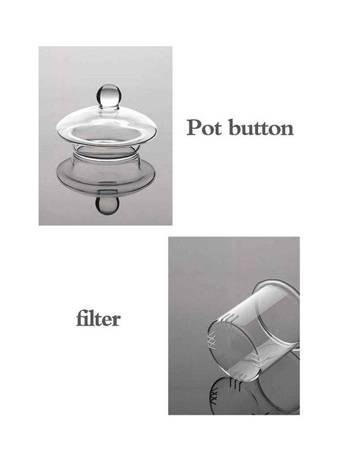 Glass Filtering Tea Maker With Warmer And 6 Cups Set Transparent 600ml - Image 5