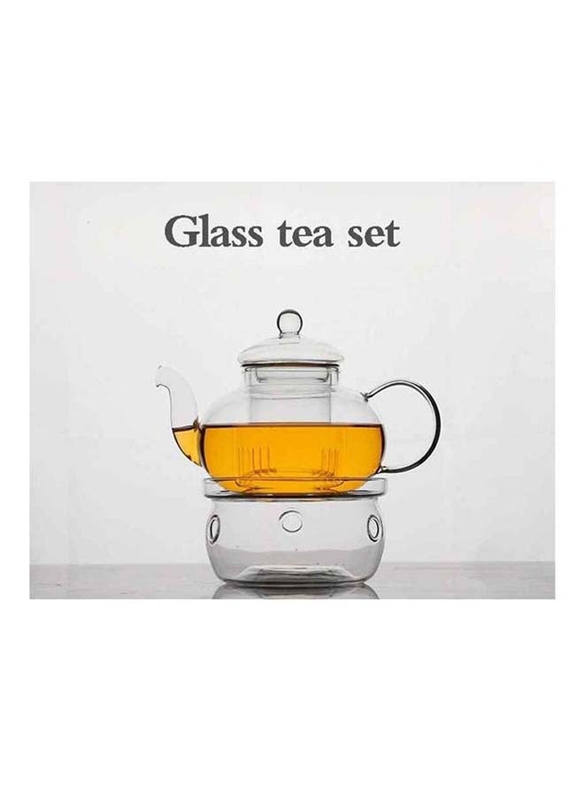 Glass Filtering Tea Maker With Warmer And 6 Cups Set Transparent 600ml - Image 3
