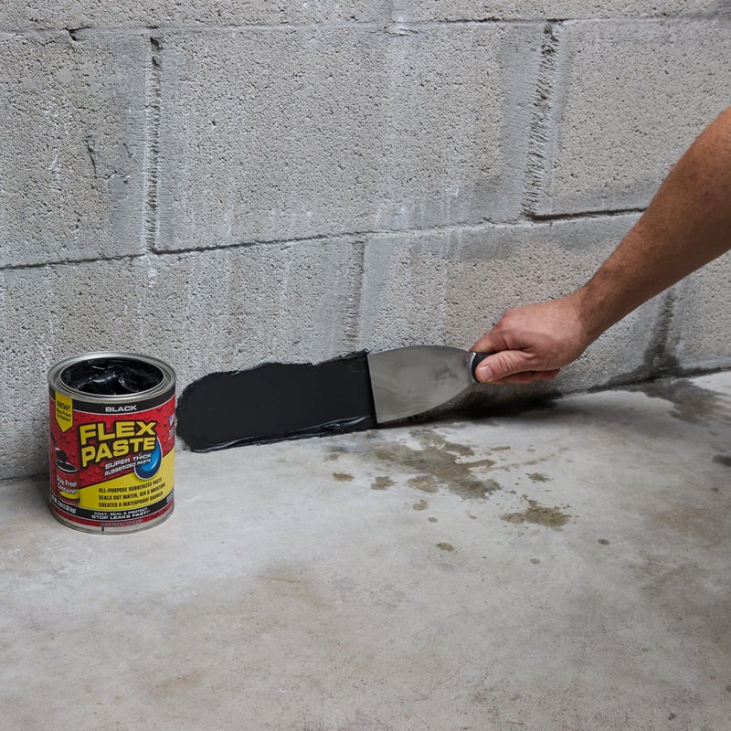Flex Paste, Waterproof Paintable Putty, Spackle Sealant, Fill Gaps Cracks Holes - Block Out Water and Air - UV Resistant - Walls, Drywall, EPDM, Concrete, Roof, RV Repairs, Black, Quart - Image 3