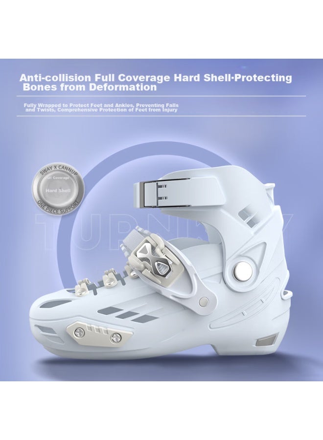 Sway Roller Skates For Children, Inline Skates For Boys And Girls, Light-up Set, Professional Adult And Beginner Adjustable Roller Skates, Blue, Size M - Image 5