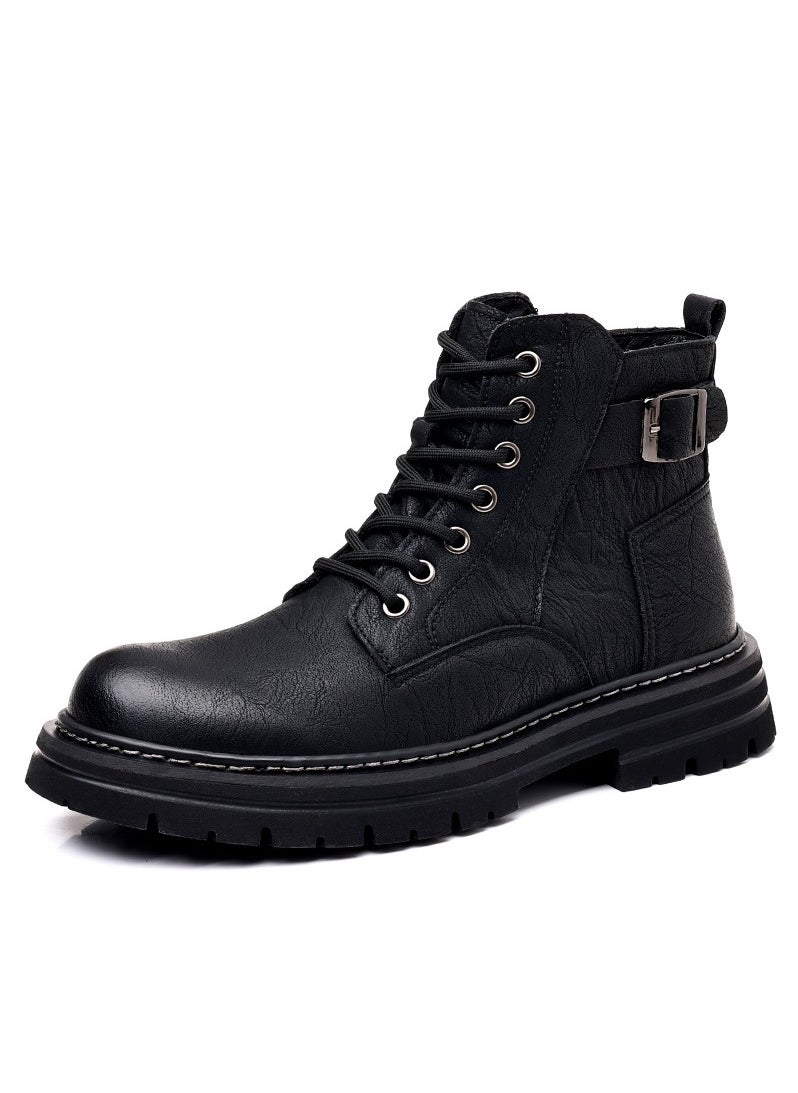 KUYING - New Men's Casual Leather Boots - Image 1