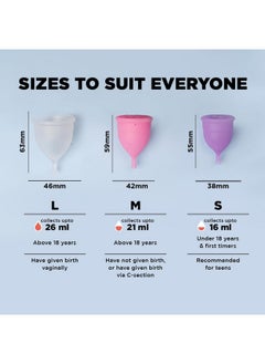 PEESAFE Menstrual Cup For Women Small Size With Pouch And Menstrual Cup Sterilizing Container Combo Medical Grade Silicone Microwaveable, Travel Friendly Sterilizer Container, Purple, Count 2  - Image 2