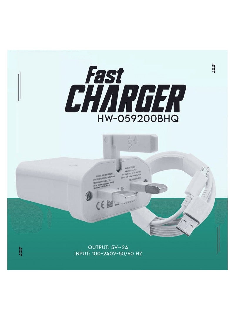 Micro USB Cable Fast Charger 3.0 Mobile Charger Power Adapter In 220v Out 5v or 9v Quick Charge HW-059200BHQ  - Image 1