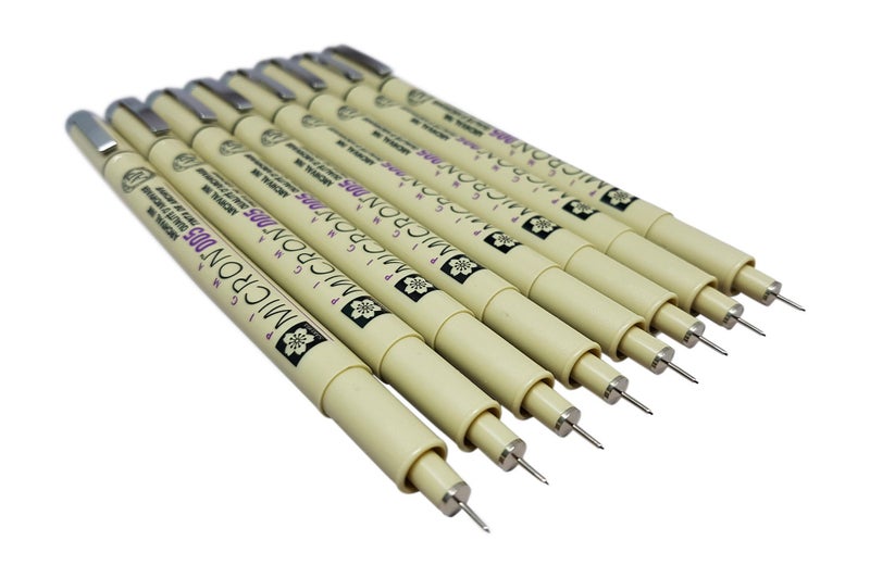 Sakura Pigma Micron Pen 005 Black Ink Marker Felt tip Pen, Archival Pigment Ink, fine Point for Artist Drawing pens - 8 Pen Set - Image 5