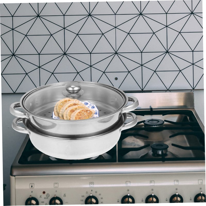 Stainless Steel Double Layer Steamer Pot For Vegetables Rice Even Heat Distribution Easy Clean - Image 5