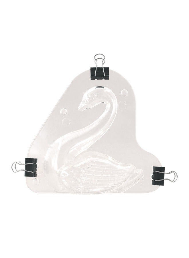 Swan Shoe Shape Plastic Chocolate Mould Clear，Swan Chocolate Mold Crystal Jelly Candy Mould with 3 Clips Candy Cake Decoration Desserts Fondant Model Home Baking Pastry Tool - Image 1