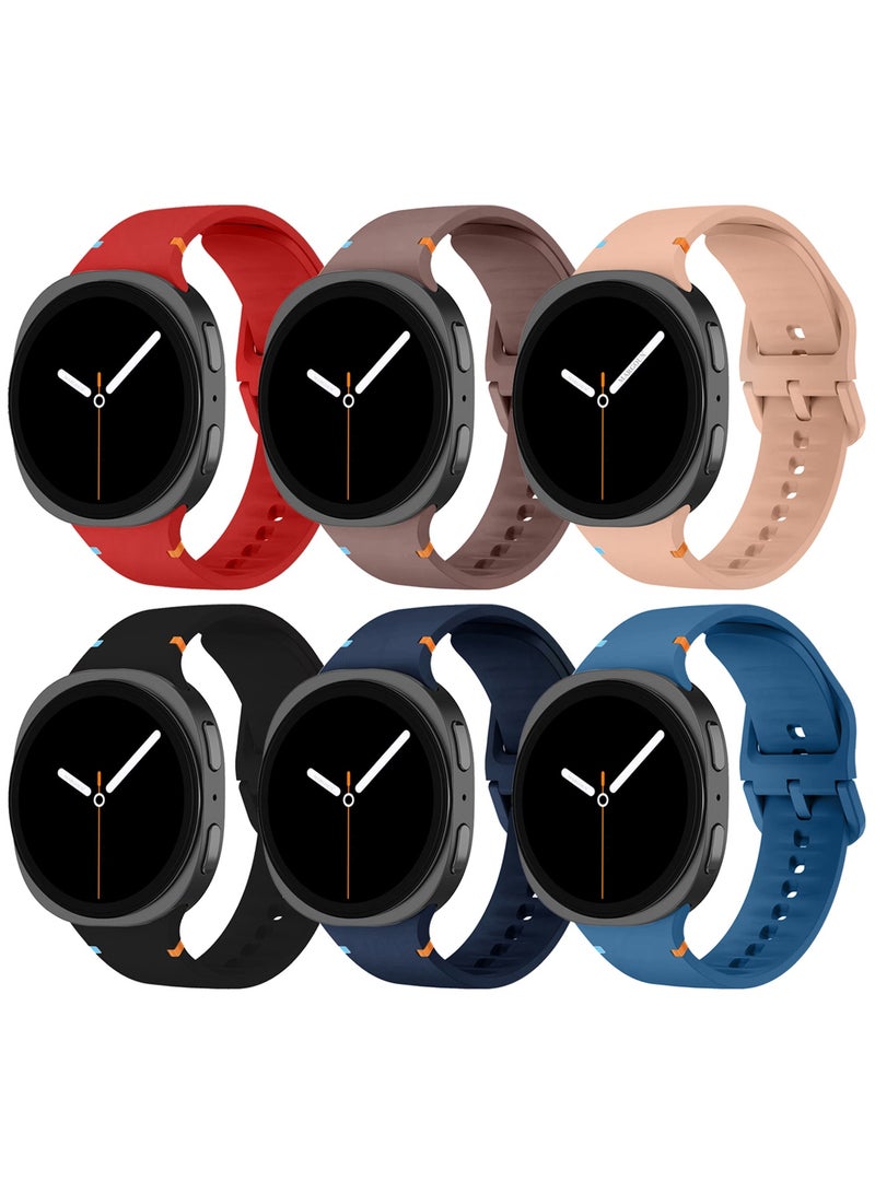 6Packs Sport Band for Galaxy Watch 8 40mm 44mm and Watch 8 Classic 46mm, Silicone Replacement Strap, M/L Size - Image 2