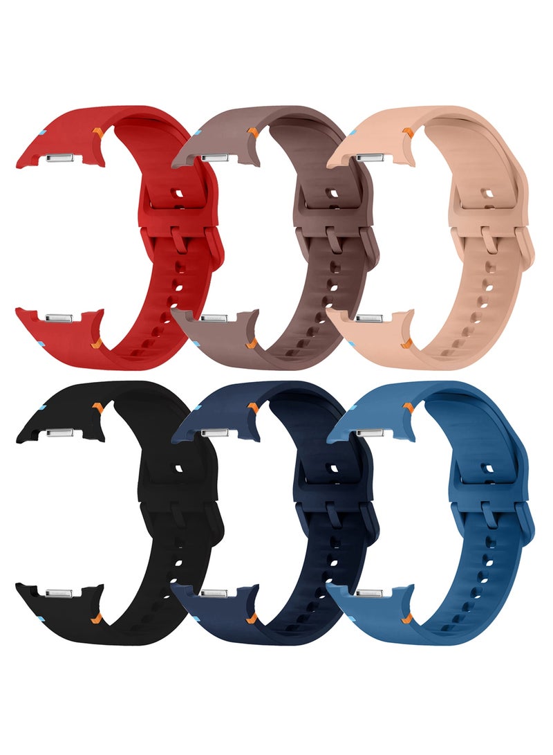 6Packs Sport Band for Galaxy Watch 8 40mm 44mm and Watch 8 Classic 46mm, Silicone Replacement Strap, M/L Size - Image 1