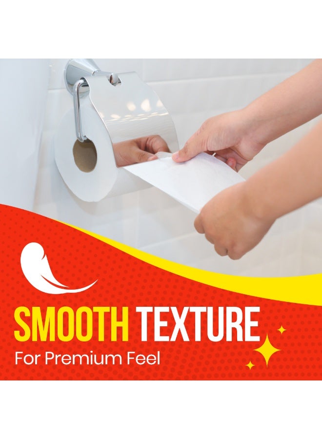 Maxi Supercarta Toilet Paper Tissue Roll 2 Ply 1188 Sheets Pack of 6 Rolls - 198 High Absorbent Sheets per Roll Premium Softness, Strong Thick Paper, Smooth Texture, Special Cloud Embossing - Image 3