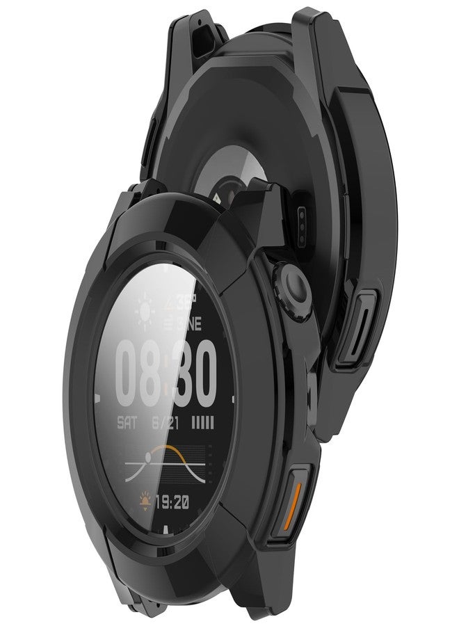 AWADUO Compatible with COROS NOMAD Smartwatch Full Coverage PC Protective Case Cover with Tempered Glass Touchable Screen Protector Smartwatch Accessories(Black) - Image 1