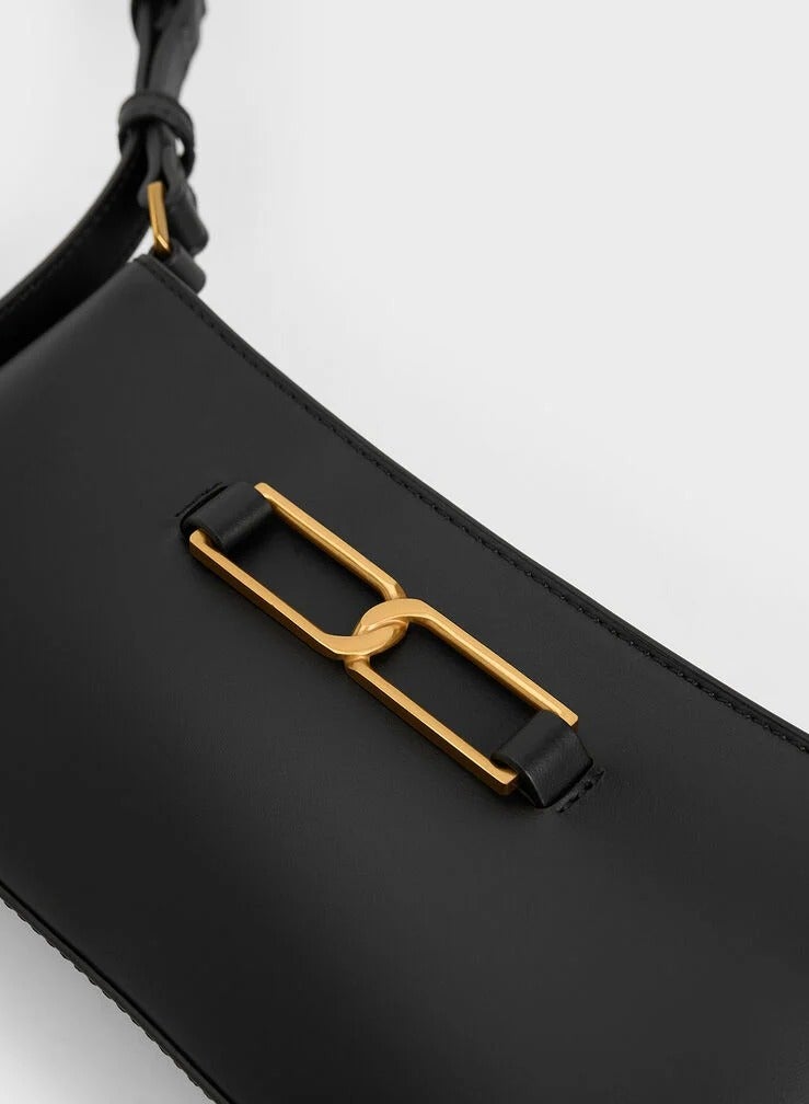 Charles & Keith Gabine Leather Trapeze Shoulder Bag - Image 3