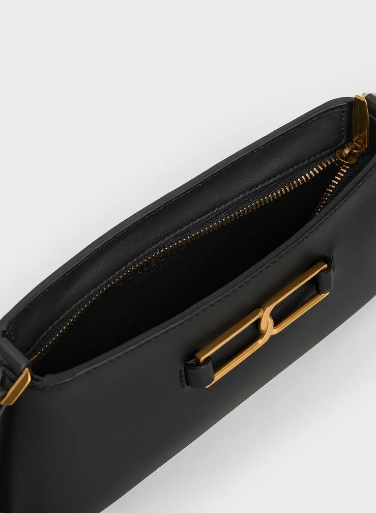 Charles & Keith Gabine Leather Trapeze Shoulder Bag - Image 4