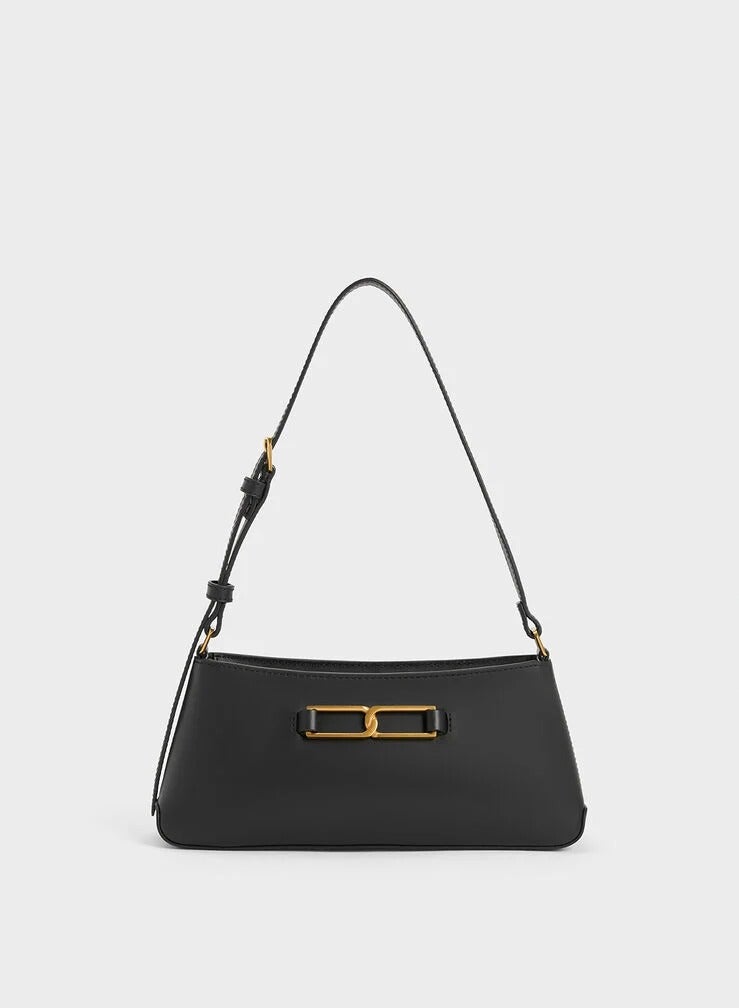 Charles & Keith Gabine Leather Trapeze Shoulder Bag - Image 1