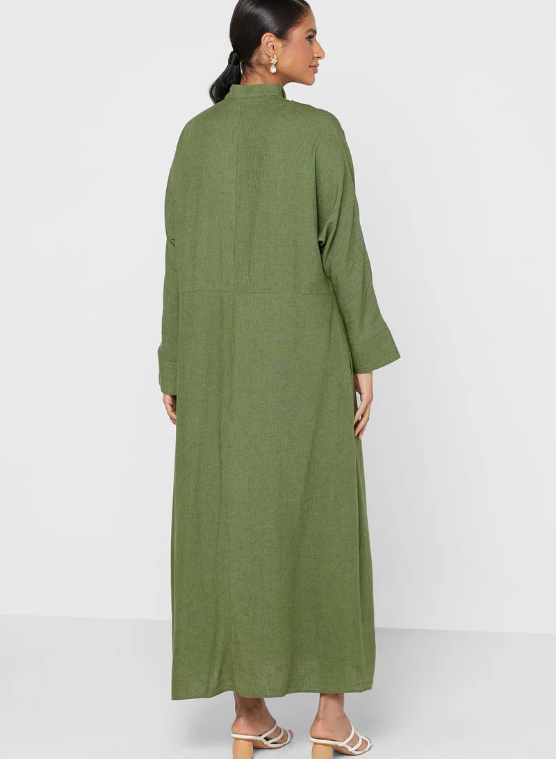 ANOTAH Button Detail Shirt Dress