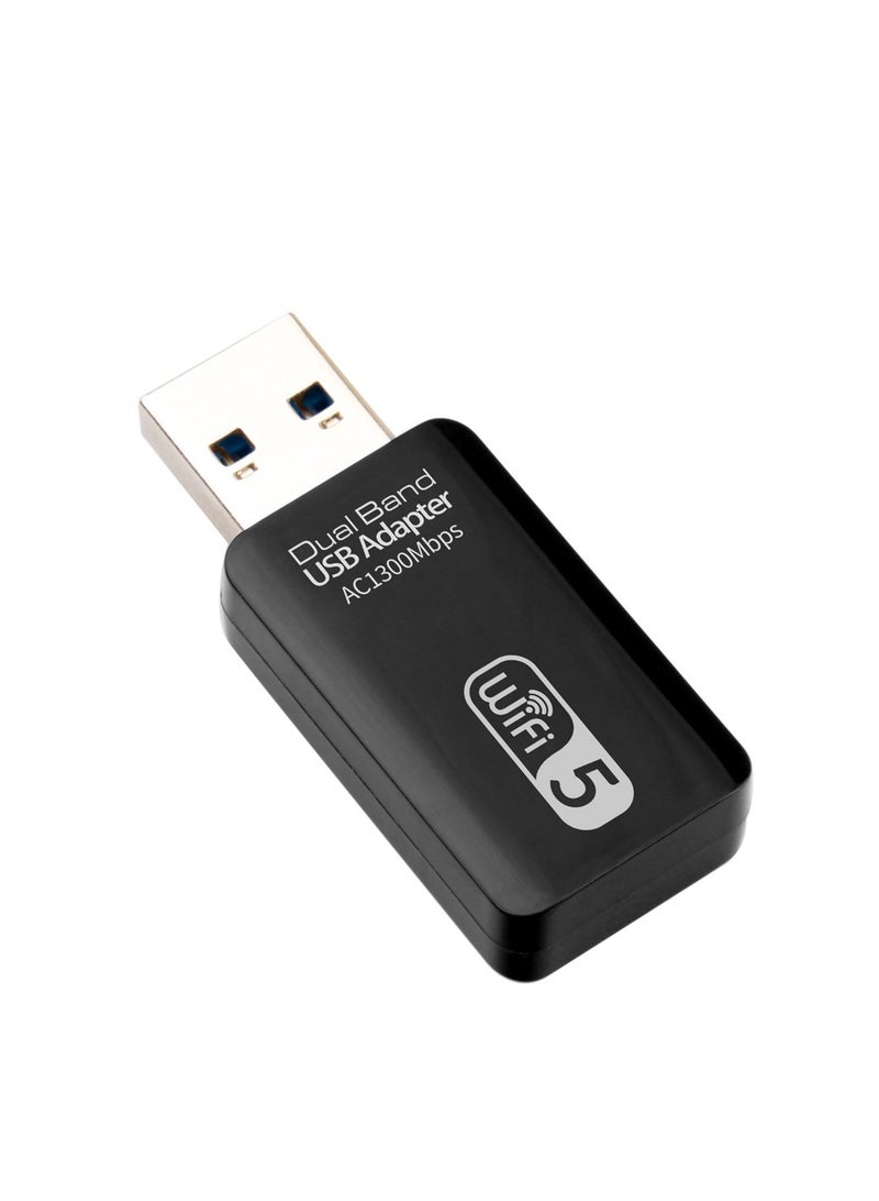 General 1200Mbps Dual Band WiFi USB Adapter, USB WiFi Receiver for PC Desktop Laptop, Dual Band WiFi Network Card 2.4Ghz/5.8Ghz Dongle Pin Antenna  - Image 1