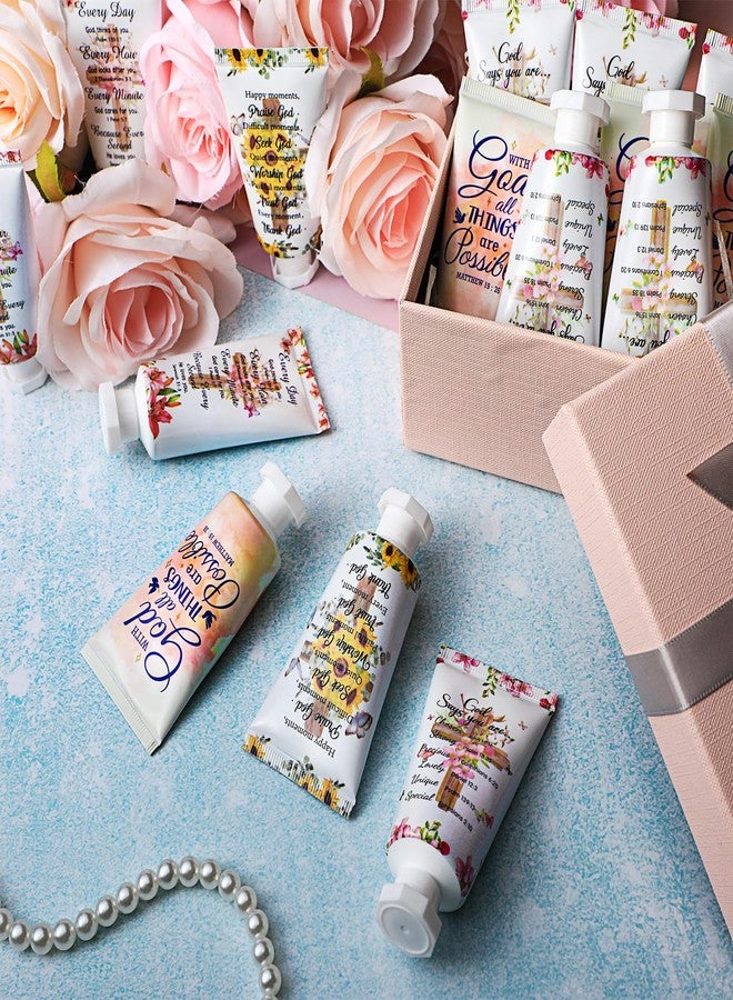 Sacubee 100 Pcs Christian Hand Cream Bulk Gifts for Women Bible Verse Mini Hand Lotion Scripture Travel Lotion for Dry Cracked Christian Religious Gifts Bulk for Mom Women Teacher Wedding Favors (Cross Style) - Image 3