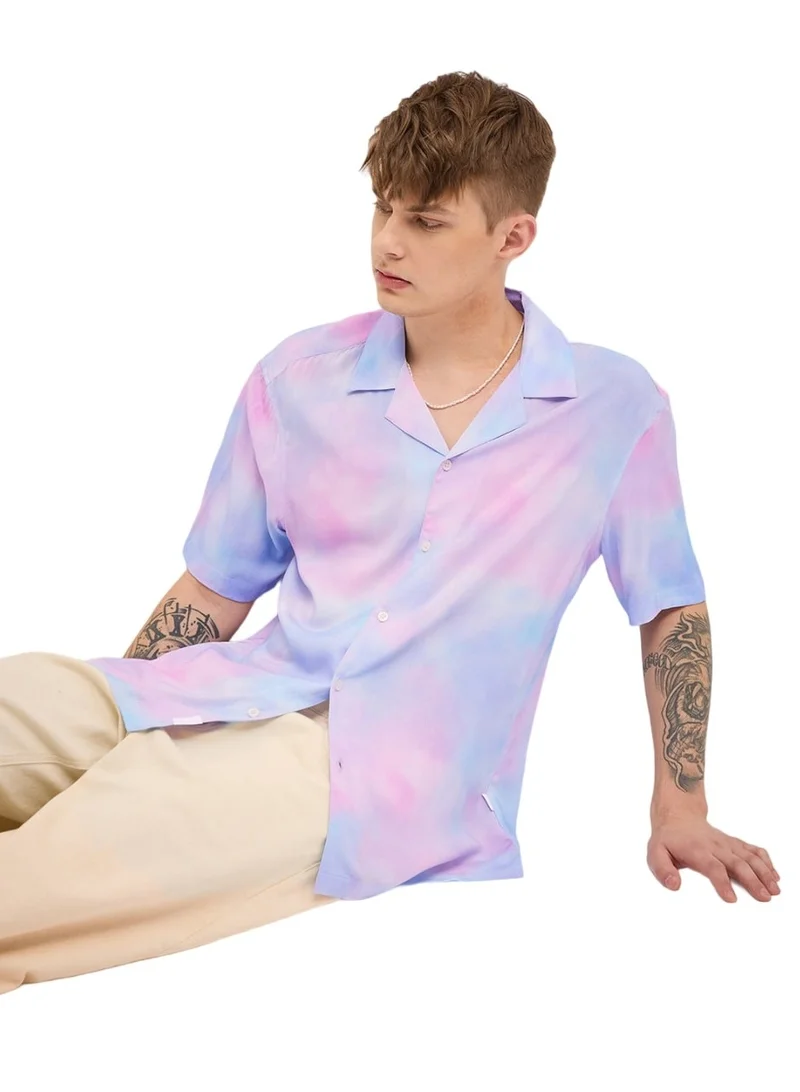 THE BEAR HOUSE Shirt for Men | Slim Fit, Short Sleeve, Casual or Formal Button-Down | Soft, Breathable Fabric for Work, Everyday, & All-Season Wear in Stylish Colors, Pink, Size - S - XXL, (Rucha)