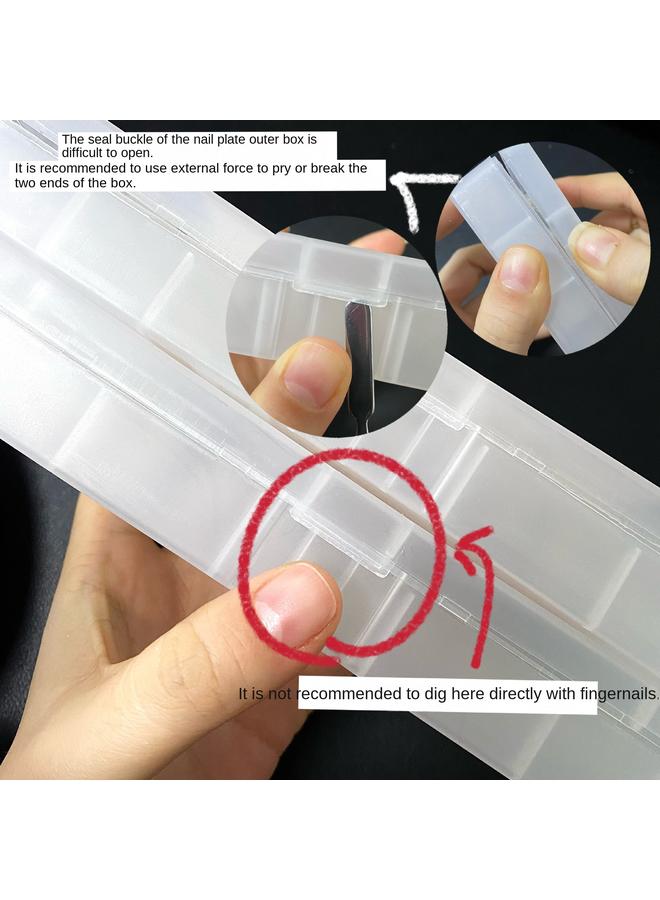 Bluejw Japanese Ultra-thin Non-marking Non-grinding French Shallow Nail Patch Short Trapezoidal Double-sided Frosted Non-marking Nail Extension Patch  - Image 1