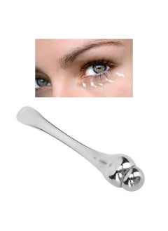 Semme Metal Eye Cream Applicator Roller Wand Stick Silver Zinc Alloy Eye Cream Spatula Scraping Massage Tool For Reducing Puffiness Wrinkle Dark Circles  - Image 1
