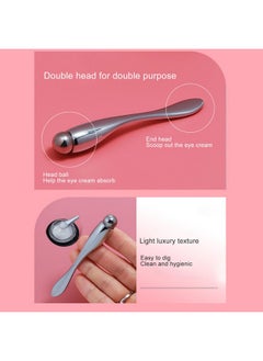 Semme Metal Eye Cream Applicator Roller Wand Stick Silver Zinc Alloy Eye Cream Spatula Scraping Massage Tool For Reducing Puffiness Wrinkle Dark Circles  - Image 2