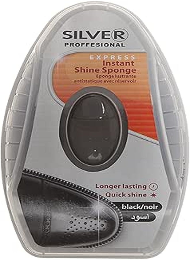 Silver Silver Professional Instant Shine Sponge With Dispenser, Black 