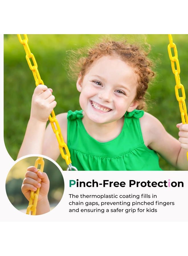 DECORLIFE Toddler Swing Seat, Outdoor Baby Swing with Coated Chains, Heavy Duty High Back Full Bucket Swing Chair with Ant-Loosing Carabiners, Fully Assembled Swingset Accessories for Backyard, Blue - Image 2