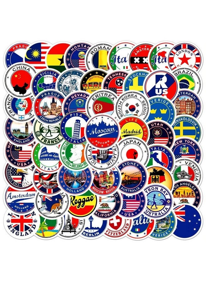 iDream Self-Adhesive World Travel Flag Logo Stickers (Set of 60) - Vibrant Collection for Laptops, Luggage, and Decor, Perfect for Travel Lovers and Flag Enthusiasts - Image 1