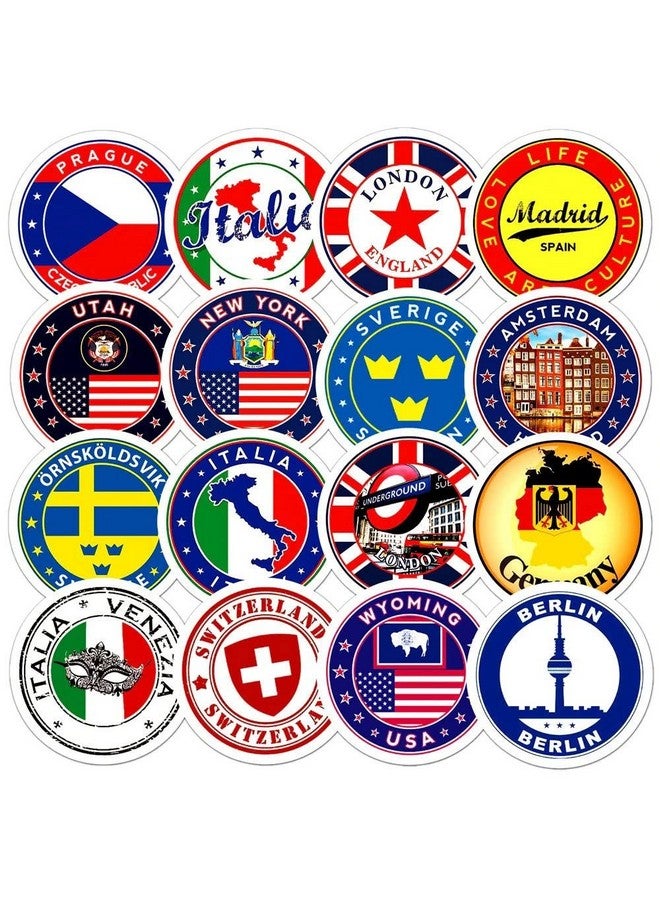 iDream Self-Adhesive World Travel Flag Logo Stickers (Set of 60) - Vibrant Collection for Laptops, Luggage, and Decor, Perfect for Travel Lovers and Flag Enthusiasts - Image 2