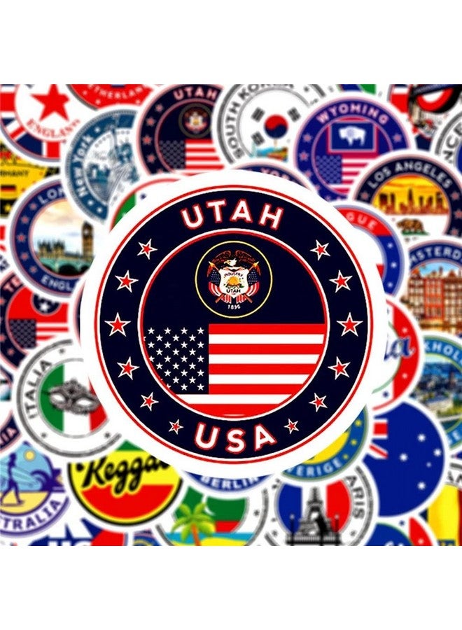 iDream Self-Adhesive World Travel Flag Logo Stickers (Set of 60) - Vibrant Collection for Laptops, Luggage, and Decor, Perfect for Travel Lovers and Flag Enthusiasts - Image 3