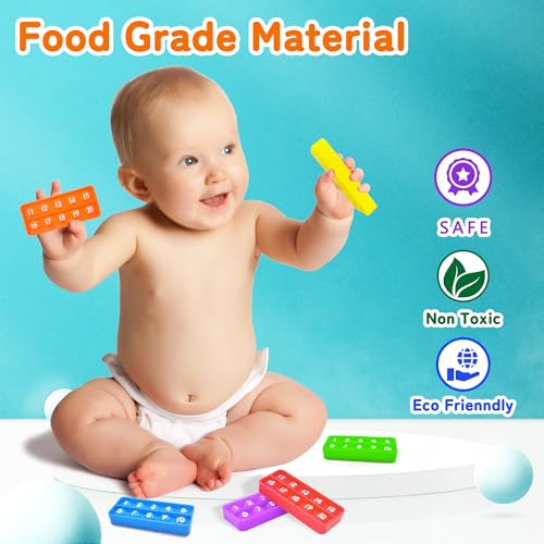 Anemeeoke 120 Ten Frame Popper 12Pack Fidgets for Classroom Quiet Sensory Toys Bubble Poppers Pop for Counting Math Focus Tools for Kids Montessori Educational Toy Gift for Kindergarten - Image 5