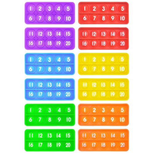 Anemeeoke 120 Ten Frame Popper 12Pack Fidgets for Classroom Quiet Sensory Toys Bubble Poppers Pop for Counting Math Focus Tools for Kids Montessori Educational Toy Gift for Kindergarten - Image 1