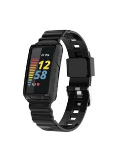 Replacement Strap For Fitbit Charge 6 / 5 / 4 / 3 Armor Integrated TPU Watch Band Black
