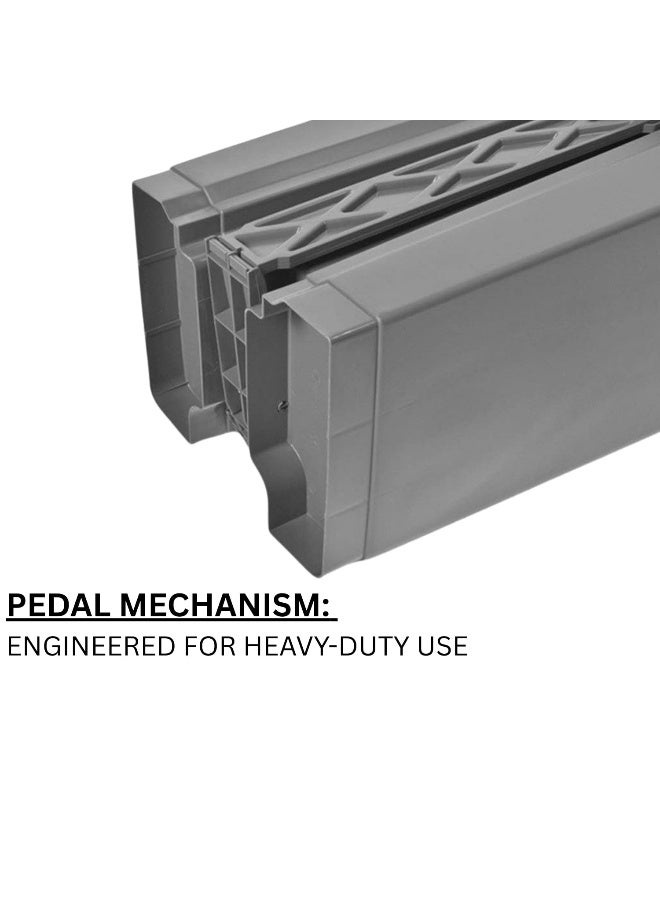 AKC 30L Gray Pedal Waste Bin With Lid - Durable Step Trash Can, Quiet-Close Design For Kitchen, Bathroom, Office - Image 4