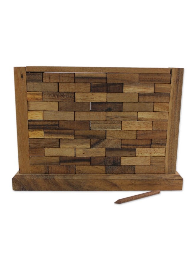 NOVICA Artisan Handmade Wood Game Multi Player Raintree From Thailand Brown Chess Sets Games Other Nat Geo Decor 'Stacking Wall' - Image 2