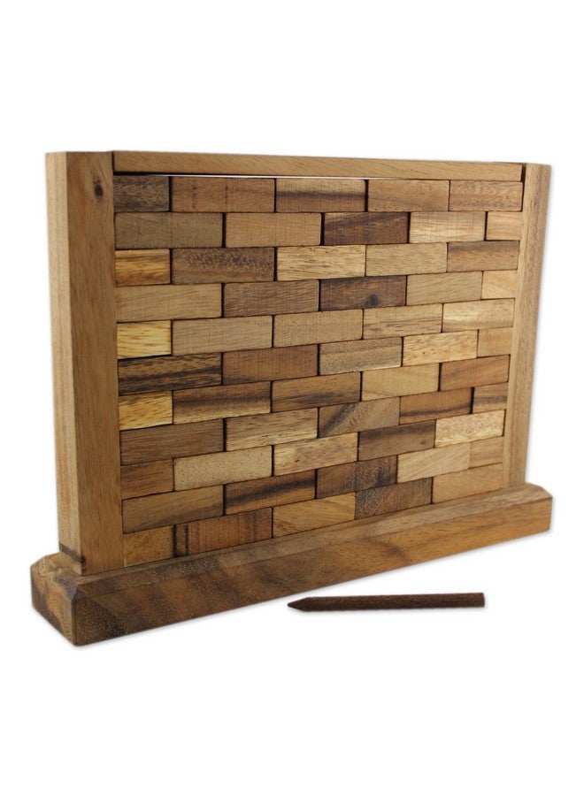 NOVICA Artisan Handmade Wood Game Multi Player Raintree From Thailand Brown Chess Sets Games Other Nat Geo Decor 'Stacking Wall' - Image 1