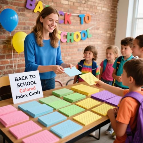 Koogel Index Cards 3x5, Colored Flash Cards for Studying, Heavy Weight Lined Notecard Ruled Note Taking for School College Office Home Supplies, 272 Count, 34 Pack of 8, 8 Colors - Image 2
