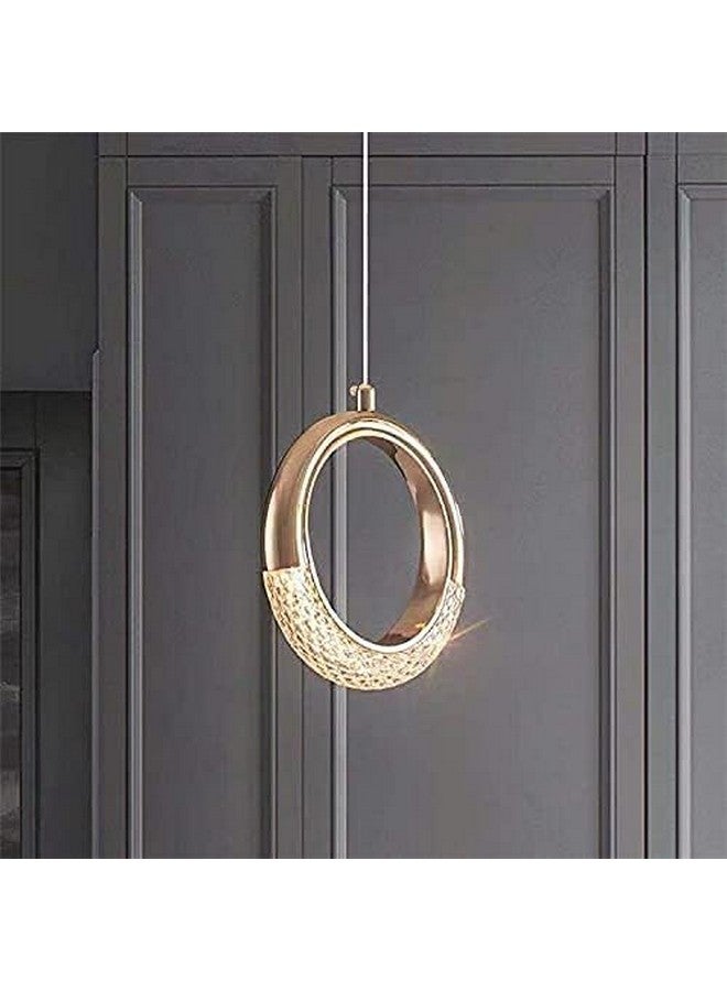 CITRA CITRA led 1-light Gold Ring Acrylic Crystal Hanging Pendant Ceiling Light - Warm White  - Image 5