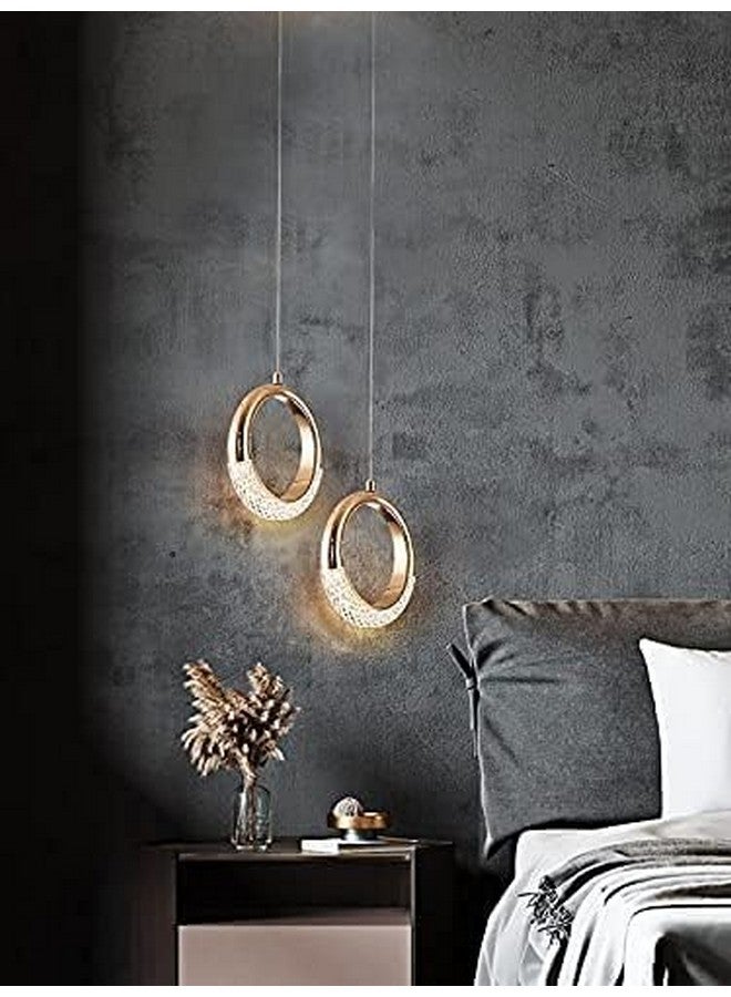 CITRA CITRA led 1-light Gold Ring Acrylic Crystal Hanging Pendant Ceiling Light - Warm White  - Image 4
