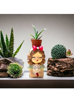 Taşdevri Life Tasdevri Life Pencil Holder Succulent Flower Pot Holder Figurine Girl Large Size  - Image 2
