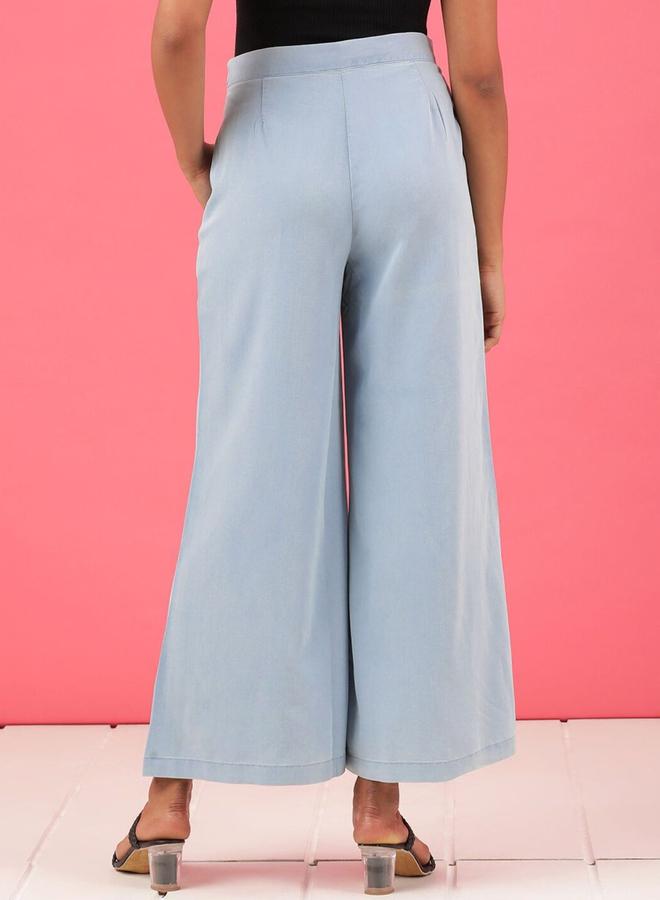 Freehand Women Blue Wide Leg Solid Pants - Image 5