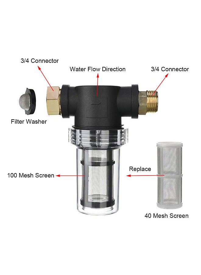 Generic - Garden Hose Filter for Pressure Washer Inlet Water Sediment Filter Attachment 100 Mesh and 40 Mesh Screen 2 Pcs O-Ring and 3 Pcs Filter Hose Washer - Image 1