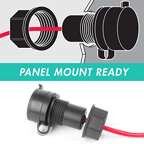Wagan 12V/24V 12ft. DC Extension Cable with Panel Mount and Weather Proof Cover… - Image 4