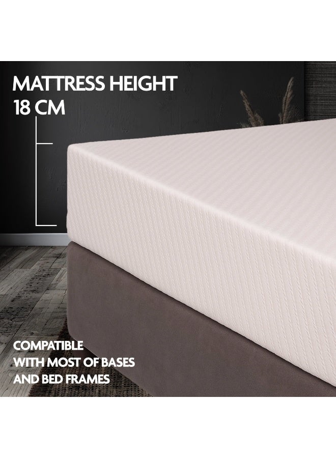 EASELIVING Latex Foam Mattress - 90 x 190 x 18 cm | Medium Firm Spring-Free Mattress with Adaptive Latex Foam | High-Density Base, Breathable Zipper Cover | Non-Flip Tight Top - Image 2