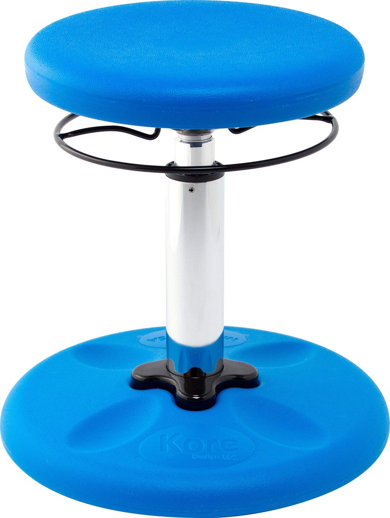 KORE Design Adjustable Wobble Stool Chair Girls Boys Kid Desk Stools Ergonomic Small Office Chairs Flexible Seating for Active Kids ADDADHD Classroom Home Age 611 Standard 1419in Blue