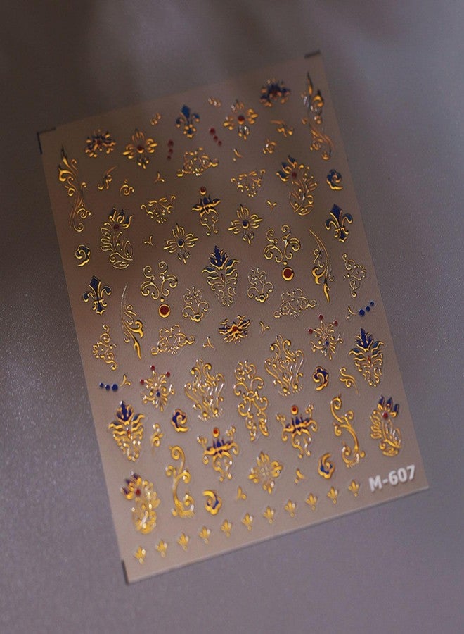 Dedyel 5D Embossed Gold Butterfly Nail Stickers - Luxurious Palace Designs Self-Adhesive Decals for Women, Girls & Kids DIY Nail Art - Image 4