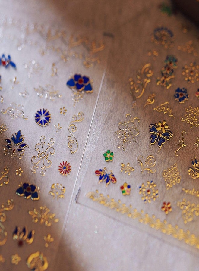 Dedyel 5D Embossed Gold Butterfly Nail Stickers - Luxurious Palace Designs Self-Adhesive Decals for Women, Girls & Kids DIY Nail Art - Image 2