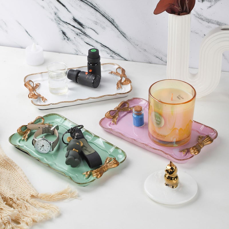 IBWell Resin Aesthetic Room DÃ©cor Purple Jewelry Tray Cute Home Decor Aesthetic Trays for Decor Girly Room DÃ©cor - Image 4