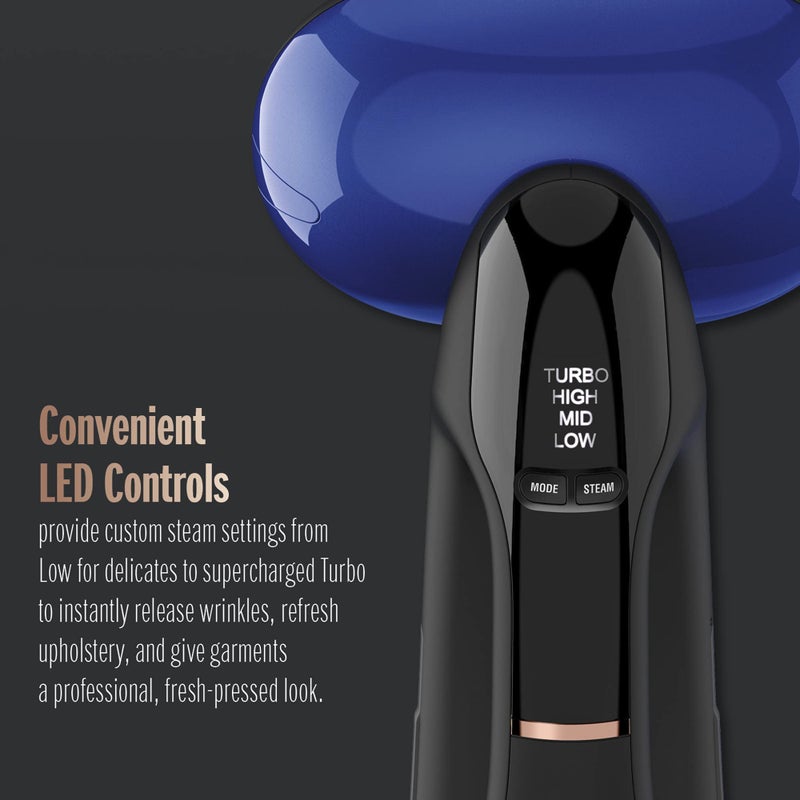 Conair 2-in-1 Handheld Steamer and Iron for Clothes  Turbo ExtremeSteam 1875W Garment Steamer and Clothing Iron Black / Blue - Image 4
