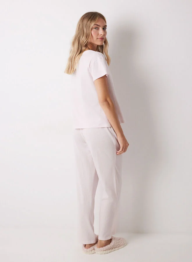 women'secret 100% cotton pink heart pajamas